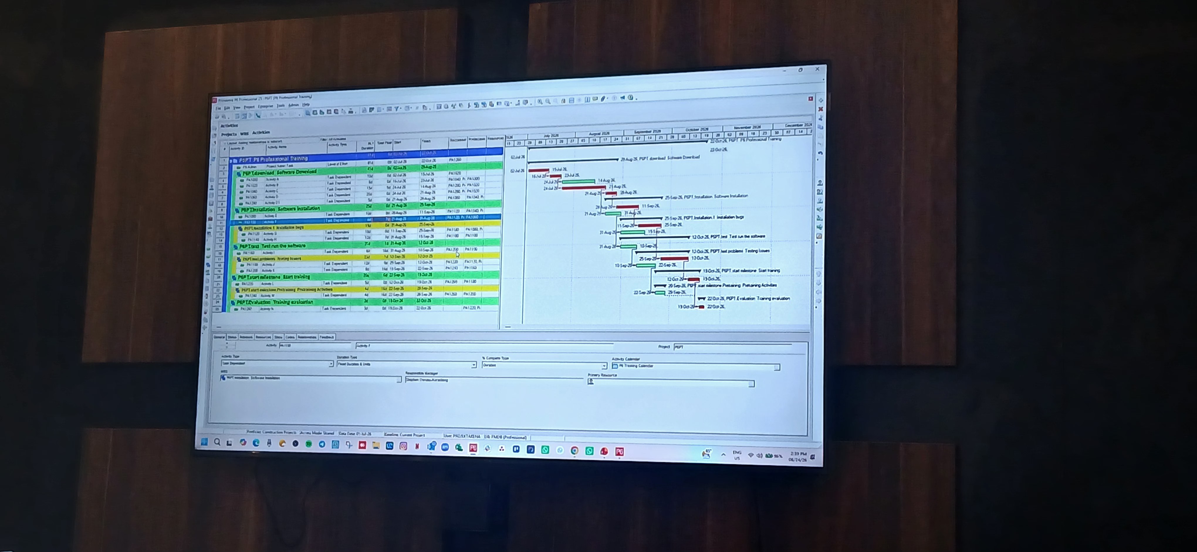 Primavera P6 Gantt Chart Schedule